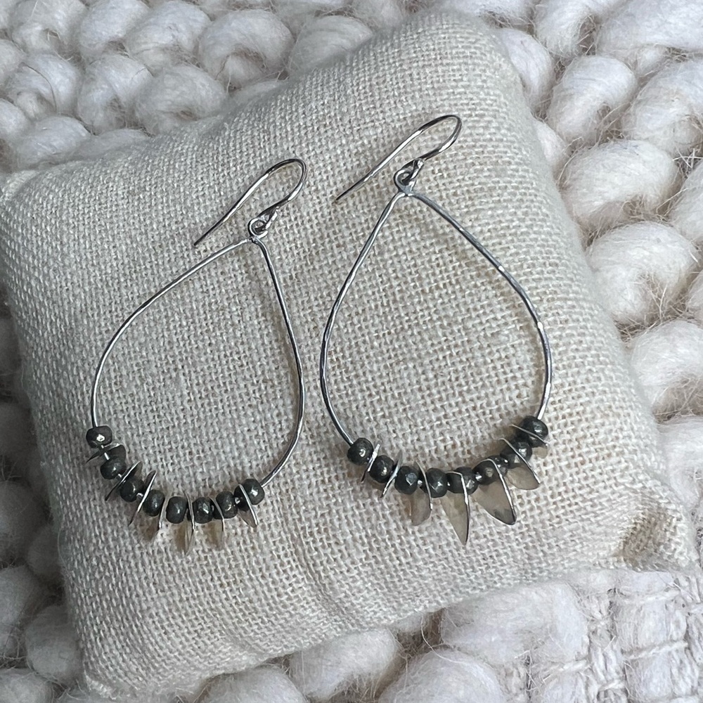 Silpada Sterling Silver “Patterned Pyrite” Earrings